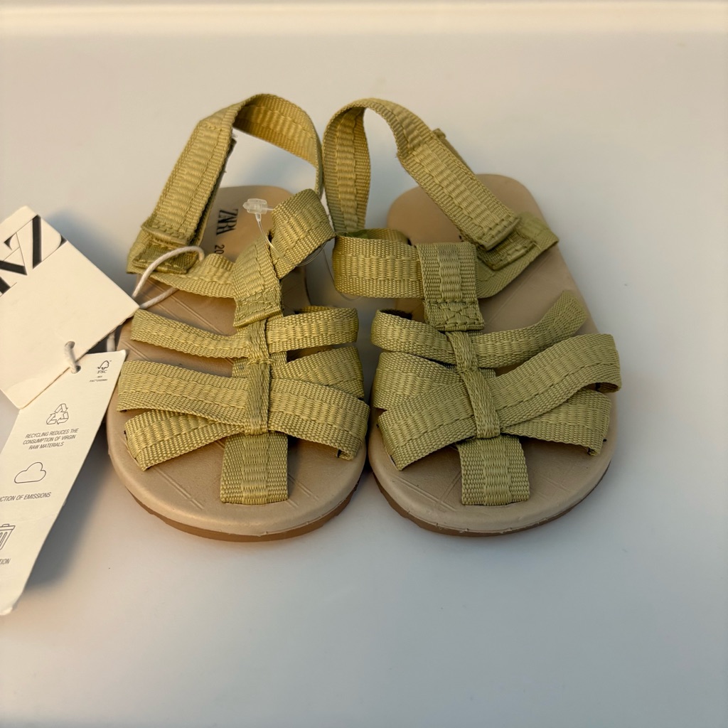 Zara Baby Beige Fisherman Style Sandal Shoes Size 20 4.5 New With Tags